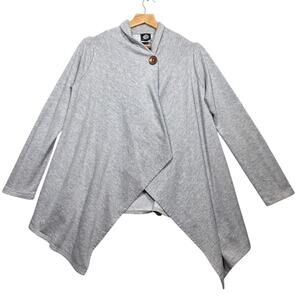 Bobeau One Button Fleece Wrap Cardigan Size Medium